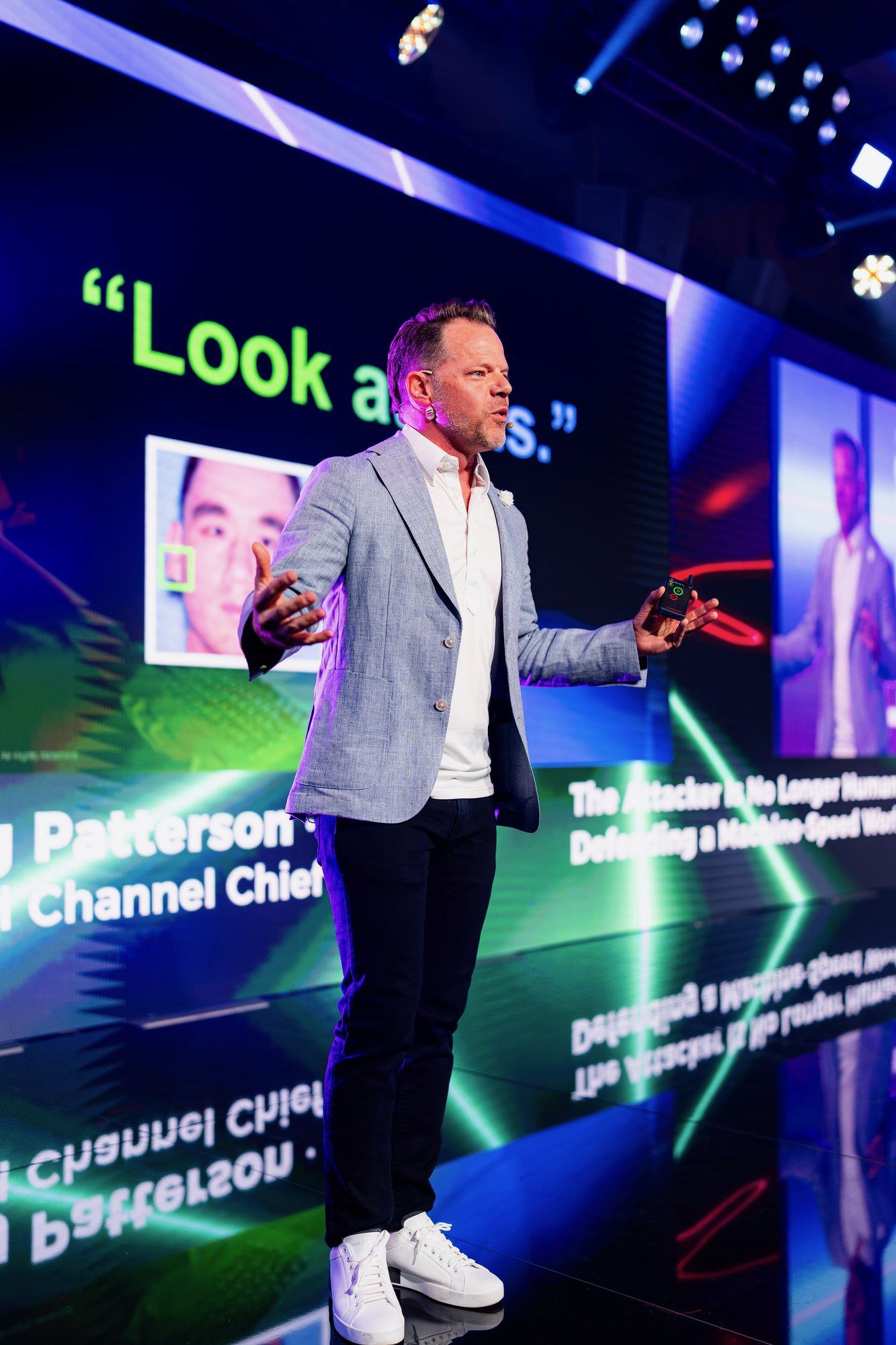 Craig Patterson delivering "The Attacker Is No Longer Human" keynote at RISK Conference 2026
